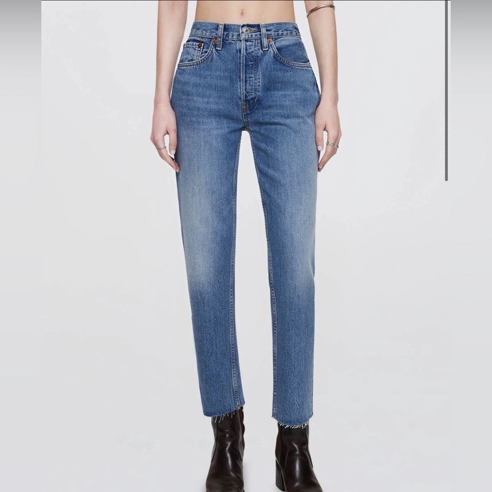 RE/DONE 70s Stove Pipe Jeans in Dark Wash